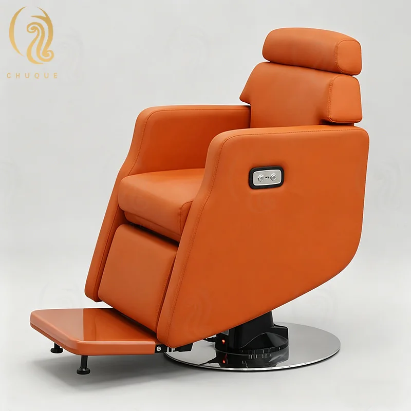 Chuque Luxury Single Motor Electric Barber Salon Chair Modern Leather Electric Backrest Large Pump Gym Mall