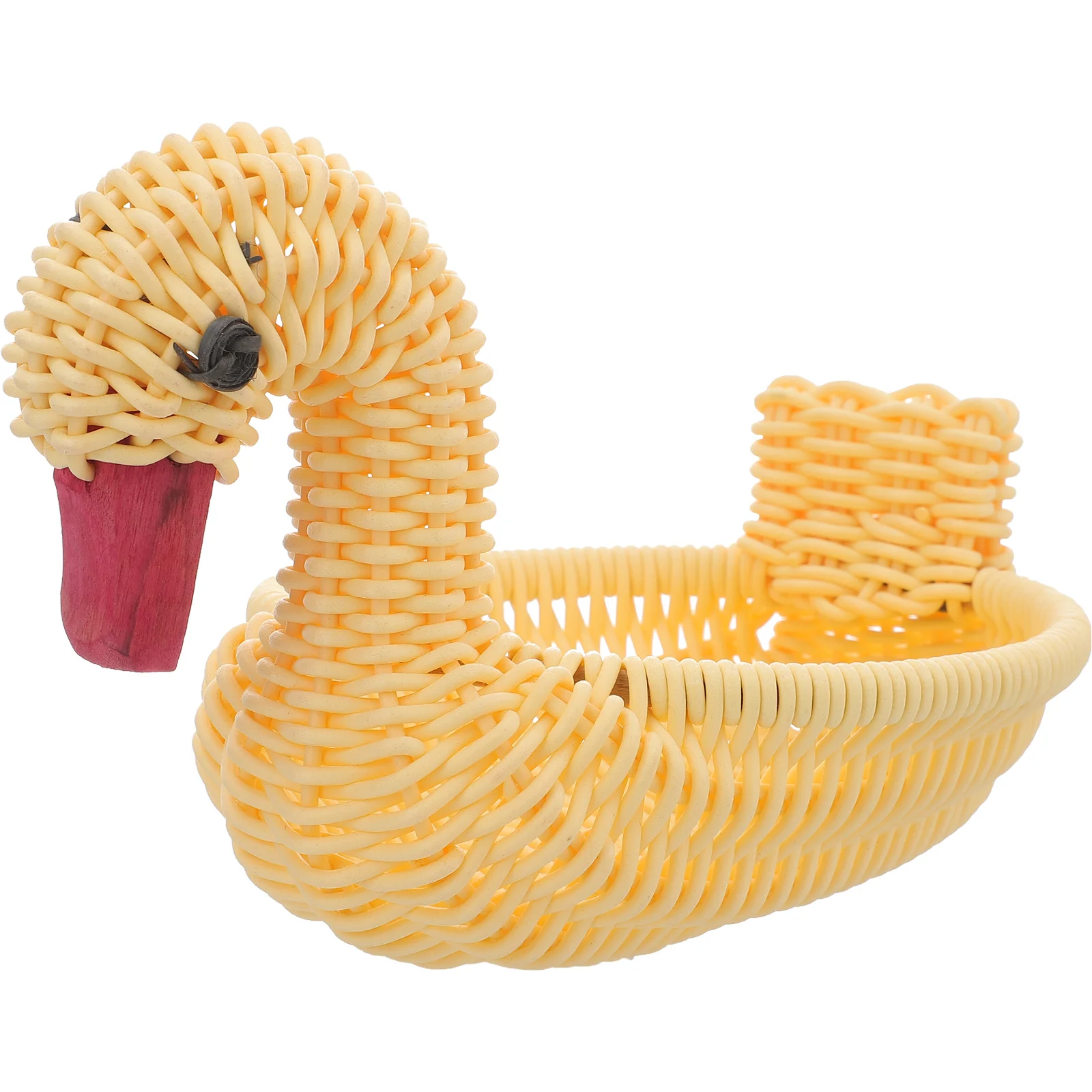 

1Pcs Handmade Duckling Snack Basket Safe PP Fruit Storage Container Decorative Woven Home Serving Basket Fruit Container