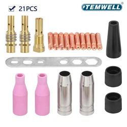 15AK Argon Arc Torch Gas Ceramic Nozzle Contact 0.6mm 0.8mm 0.9mm 1.0mm 1.2mm Tip for Mig Mag Welder Welding Torch Accessories