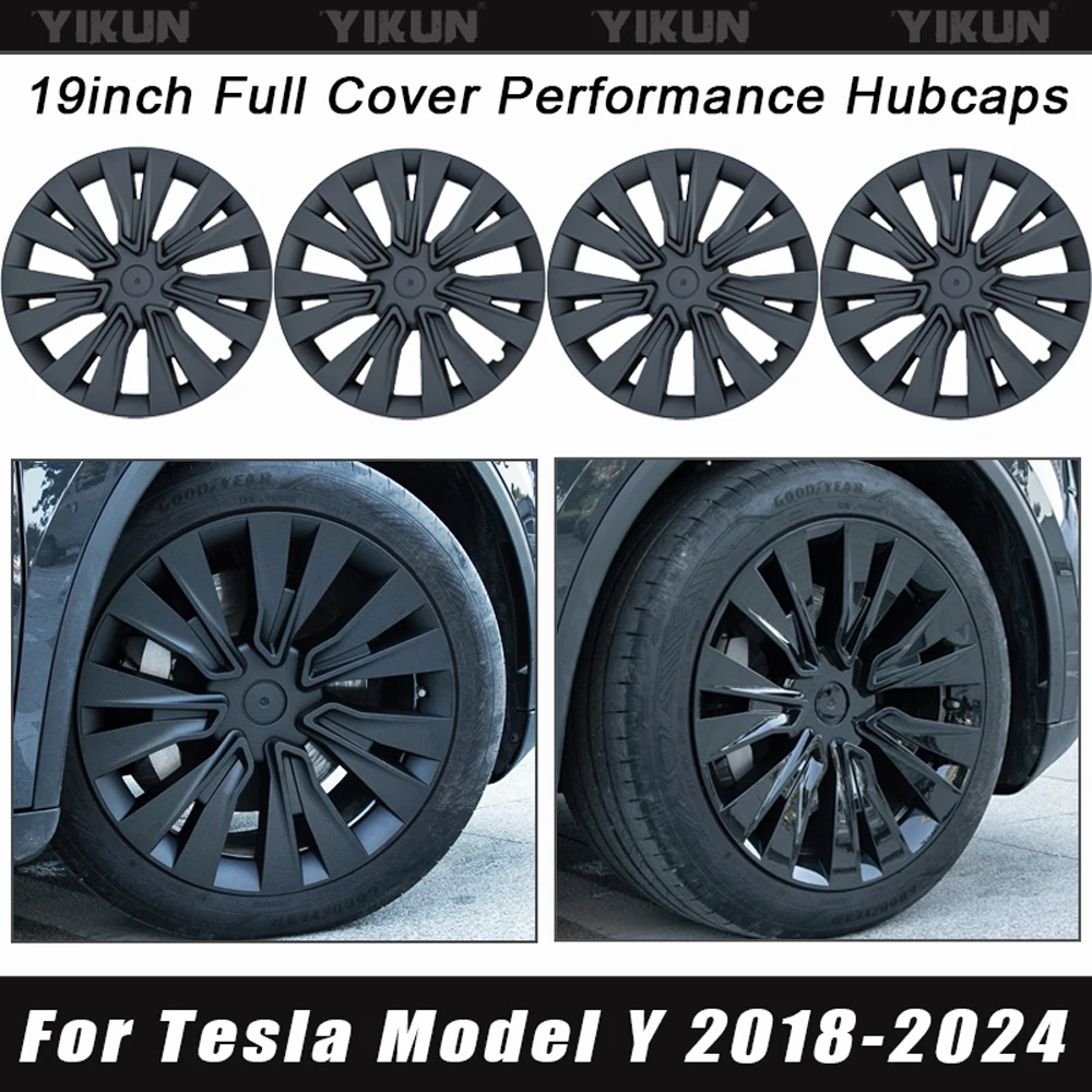 

4PCS Wheel Cover for Tesla Model Y 19 Inch Performance Auto Replaceme Hubcap Full Rim Coverage Cover Car Accessories 2018-2024