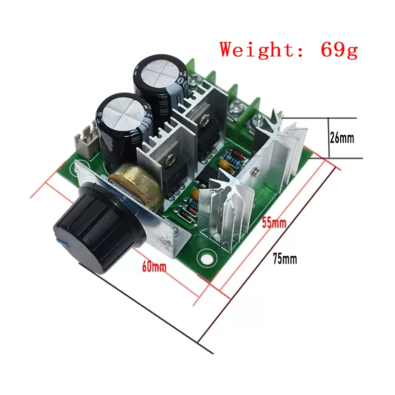 Speed Controller Switch DC 12V 24V 30V 40V 13KHZ Auto PWM DC Motor Speed Regulator Governor