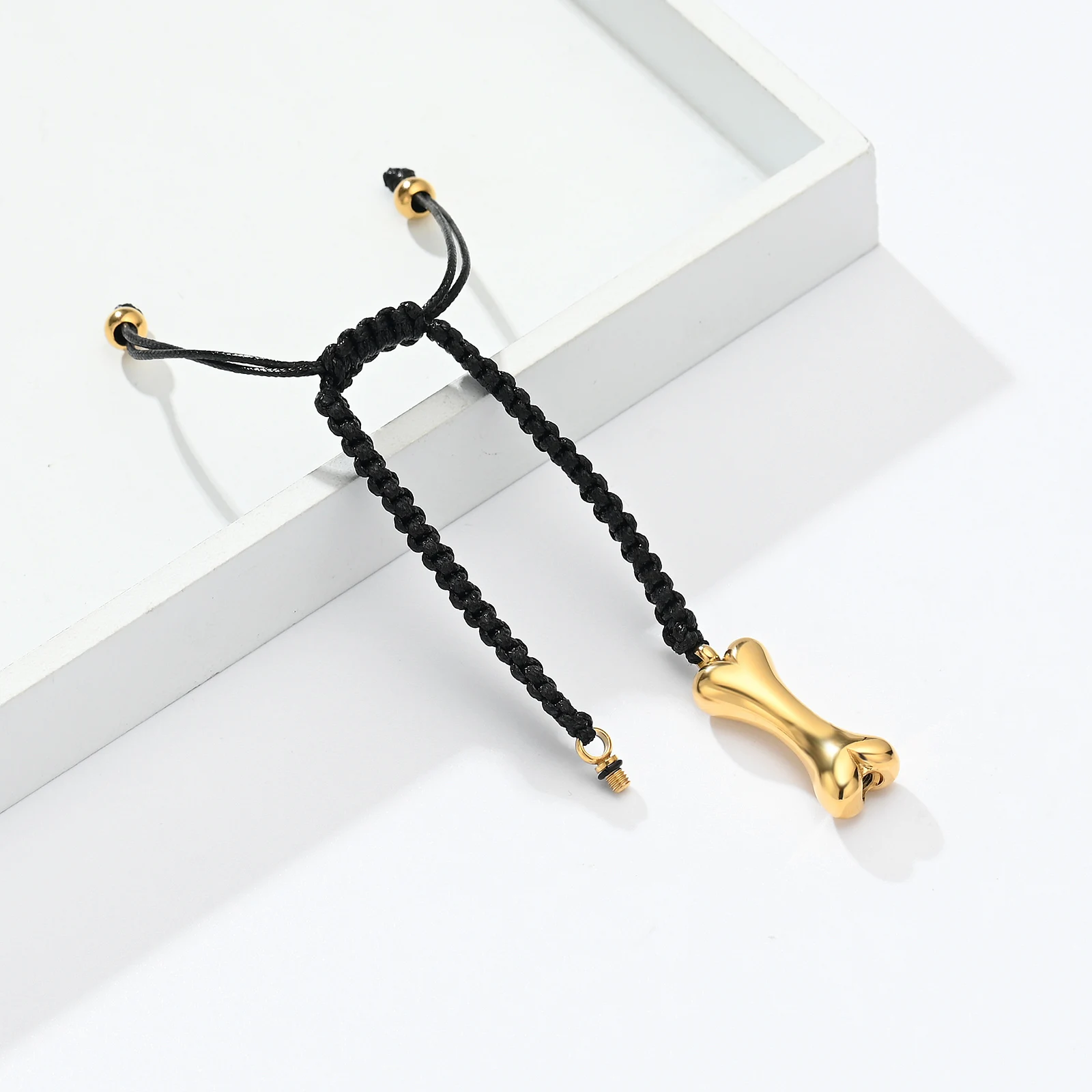 Dog Bone Urn Bracelet Ashes Keepsake Cremation Jewelry Braided Rope Urn For Pet Ashes Adjustable Memorial Bangle Jewelry
