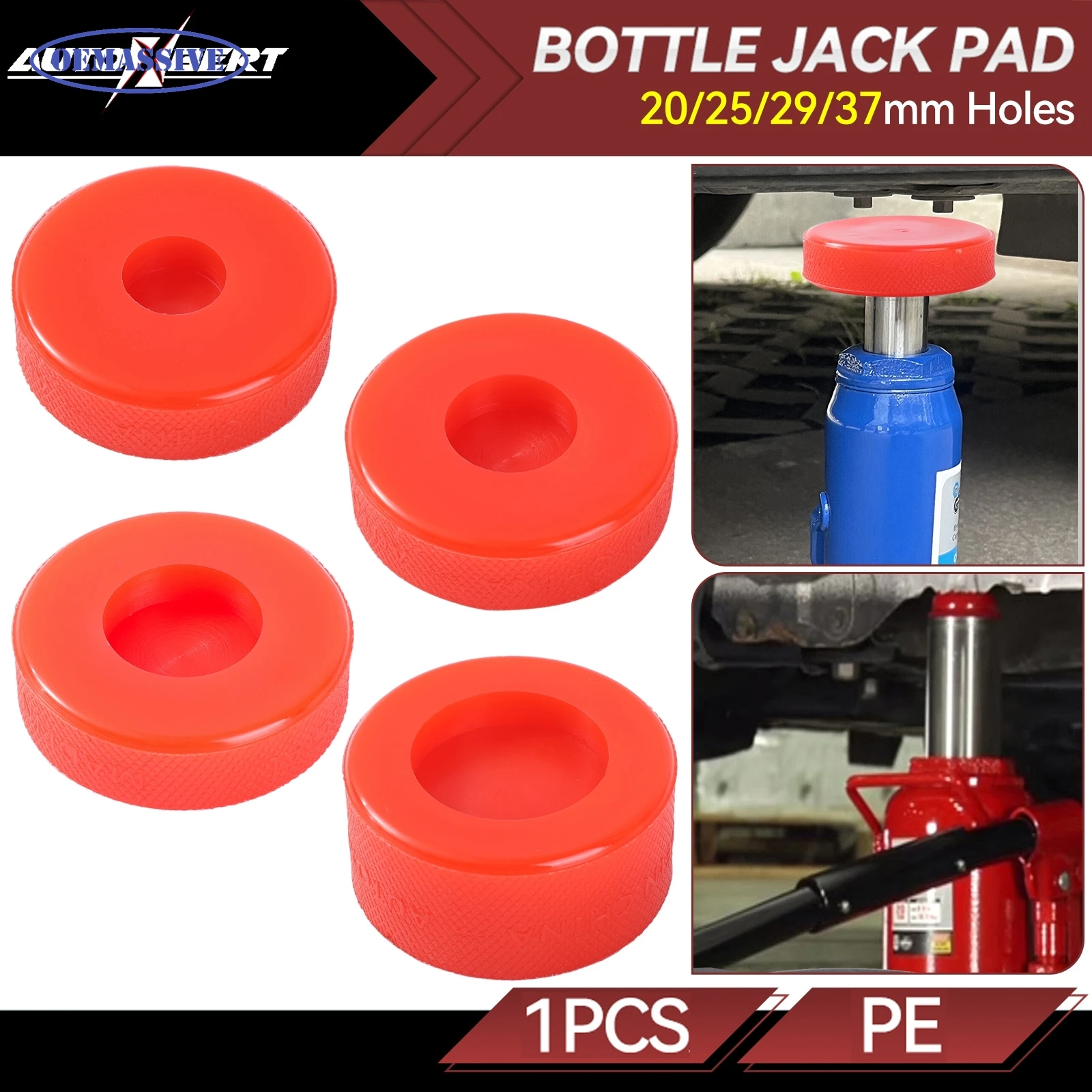 Polyethylene Bottle Jack Pad Protector Adapter Jacking Tool Pinch Weld Side Lifting Disk 20 25 29 37mm Hole 2 - 10t Bottle Jacks