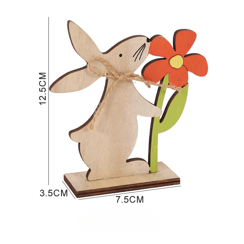 Ostern-Kaninchen-Ornament aus Holz, niedlicher stehender Hase für Frühling, Ostern, Zuhause, Tischdekoration, Party, DIY, Basteln, Kinder, Gastgeschenke, Geschenk 2025,