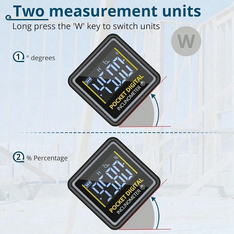 ABKY-Mini Digital Angel Finder Rechargeble Level Box Protractor With Magnetic Based Backlight For Woodworking Building