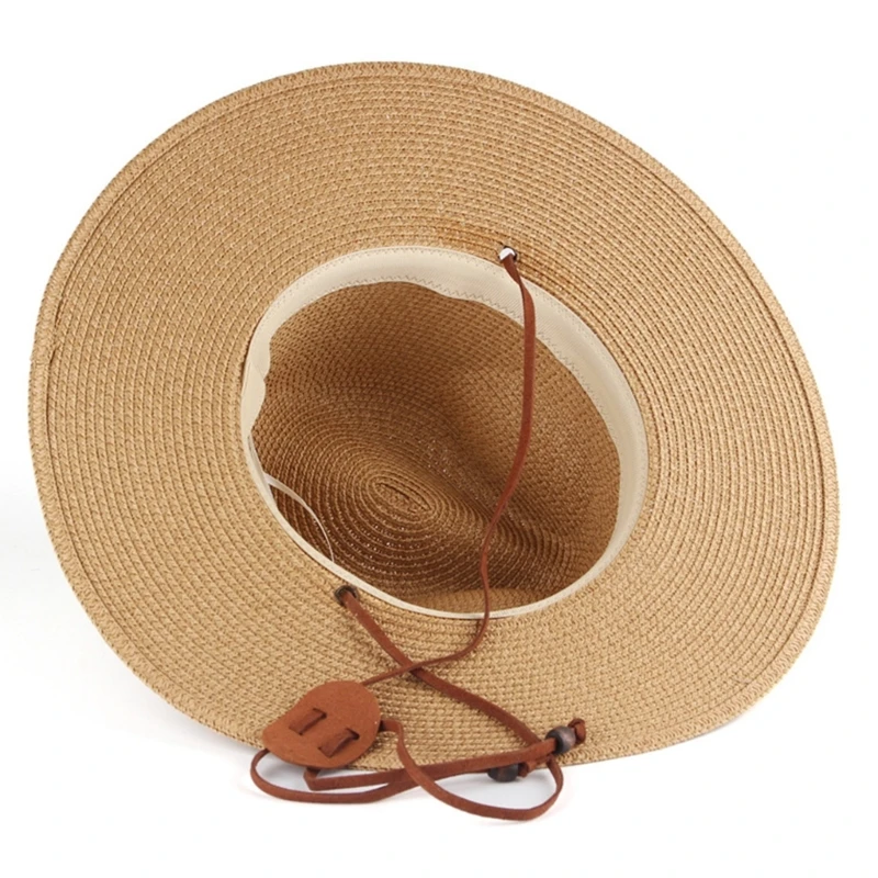 Practical Straw Hat Outdoor Sun Hat for Adult Teen Unisex Travel Breathable Hat DXAA