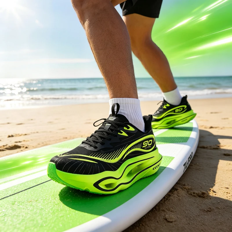 Herren-Freizeitsportschuhe, trendige, dämpfende Laufschuhe mit dicker Sohle, atmungsaktive, leichte Sportschuhe aus Mesh-Material, Laufschuhe mit hoher Dämpfung und weicher Sohle, rutschfest und abriebfest, für Jugendliche und Studenten. – Detail 20