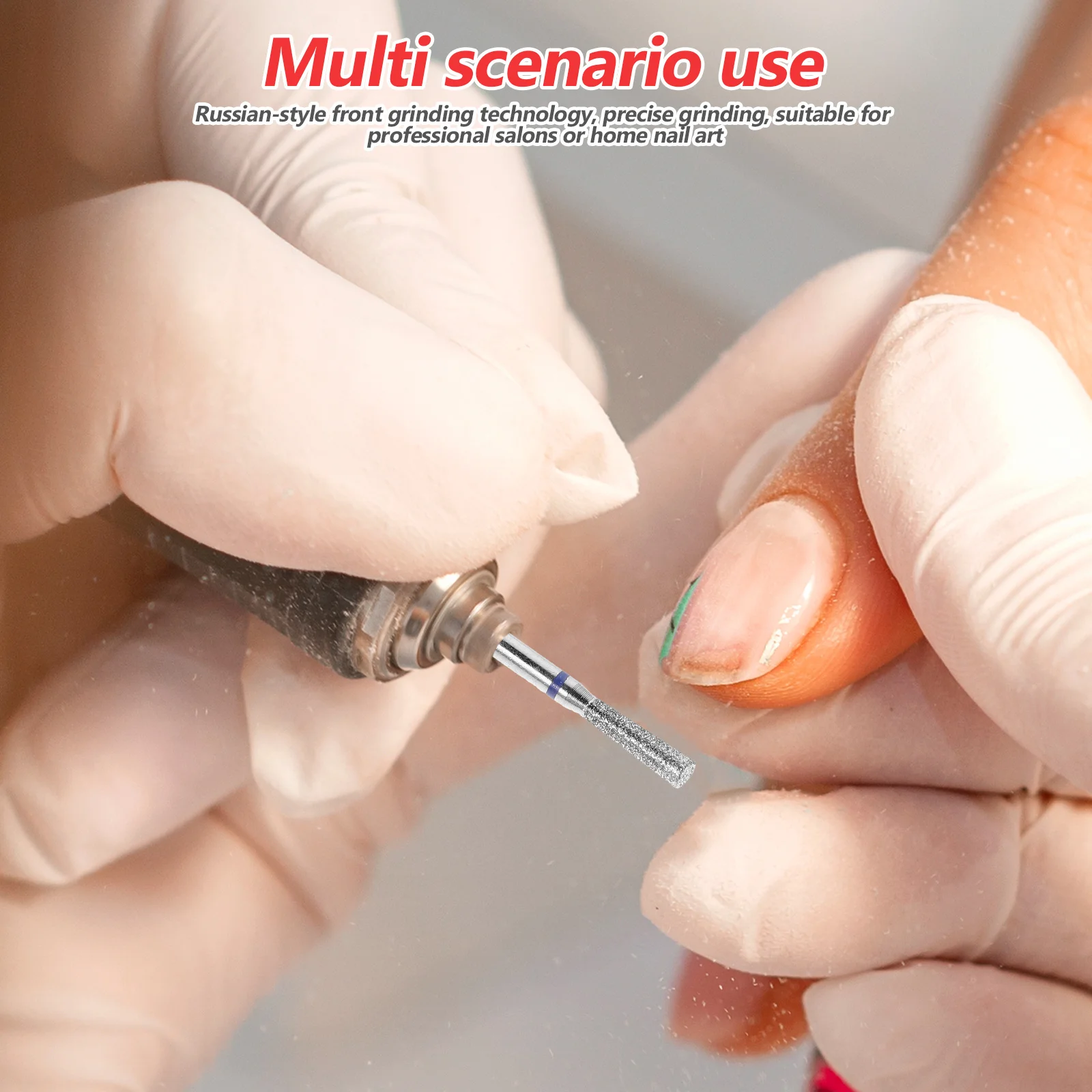10個入りネイルドリルビットセット：ロシア式マニキュアキューティクル除去ツール、超硬コーンネイル研磨ビット、スムーズな研磨サロン用