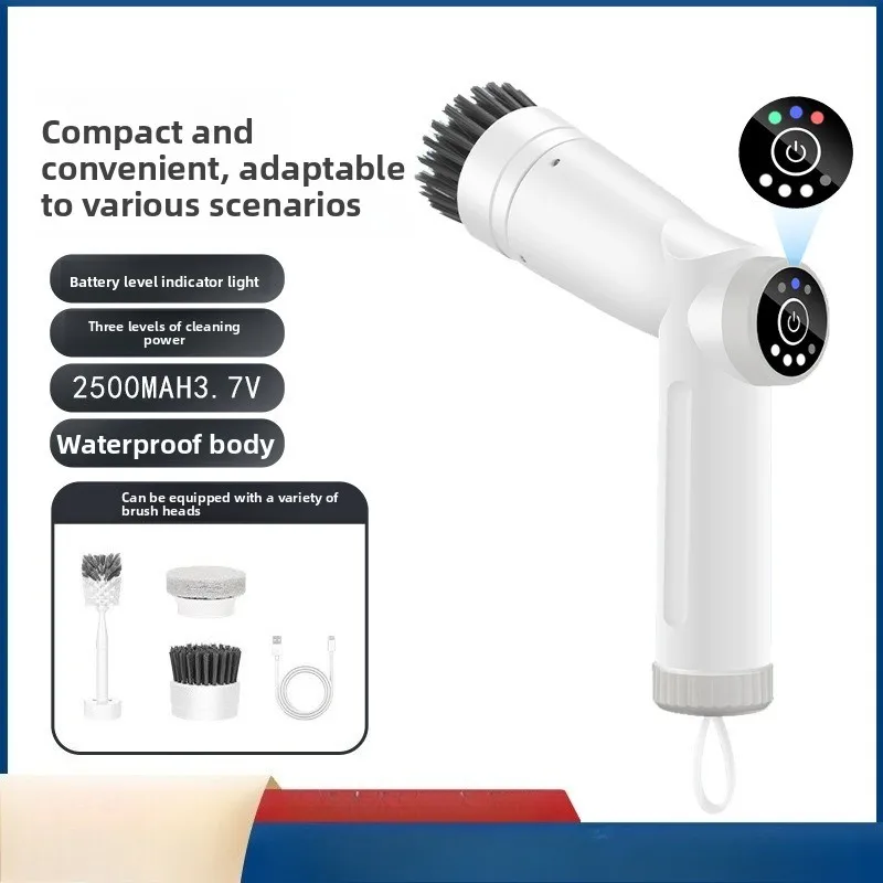 Three-speed Electric Cleaning Brush Multi-function Rechargeable Pot Brush Handheld Wireless Dishwashing Brush Portable Pot