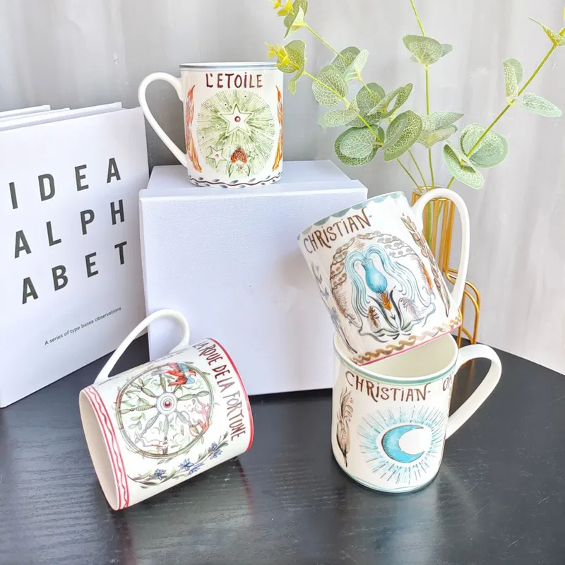 European Bone China Mugs Coffee Cups Tableware Cup Milk Mug Household Luxury Afternoon Tea Water Cups Drinkware With Gift Box