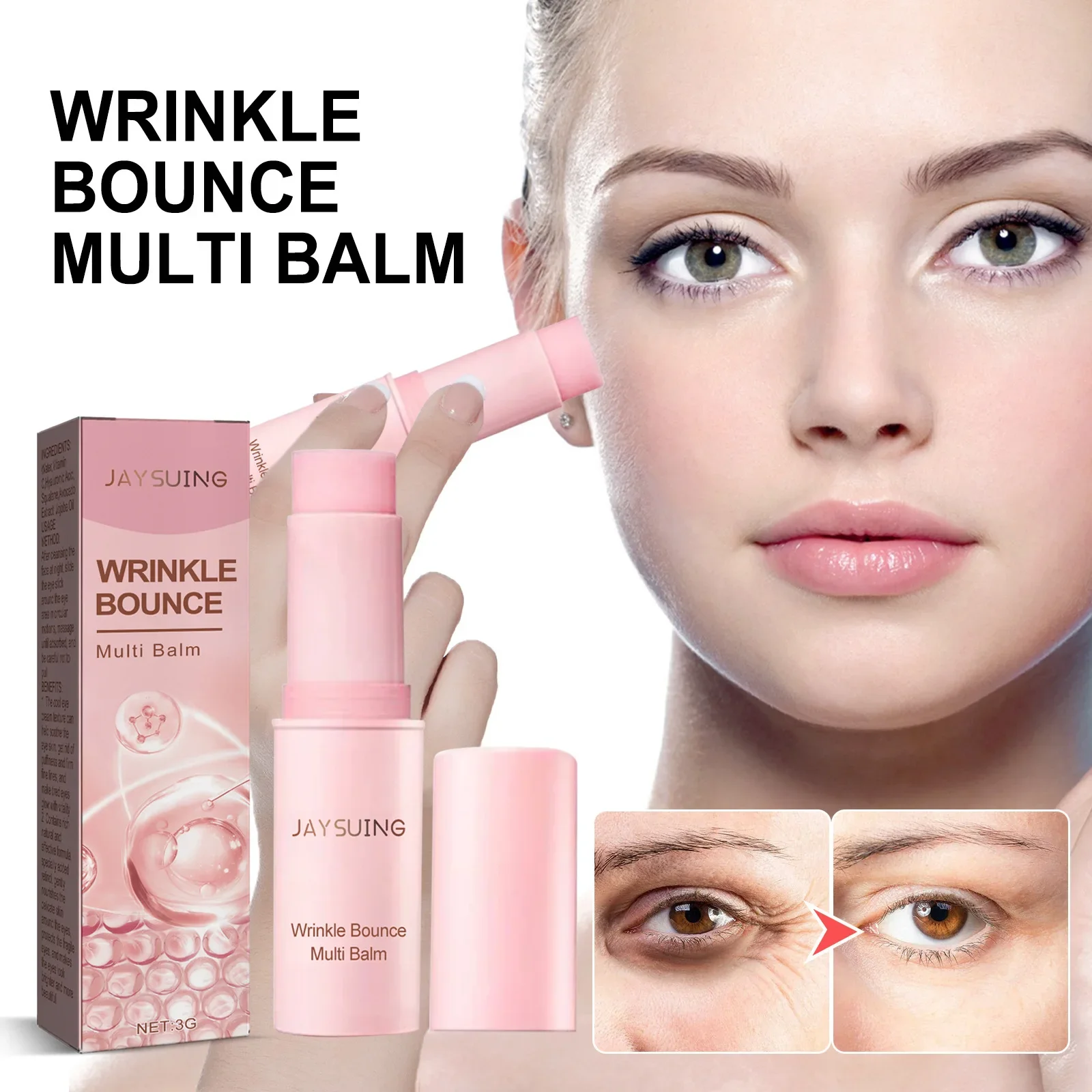 Collagen Multi Balm Stick Wrinkle Bounce Anti-Wrinkle Moisturizing Multi Balm Brighten Dull Skin Tone Cream Korean Cosmetics