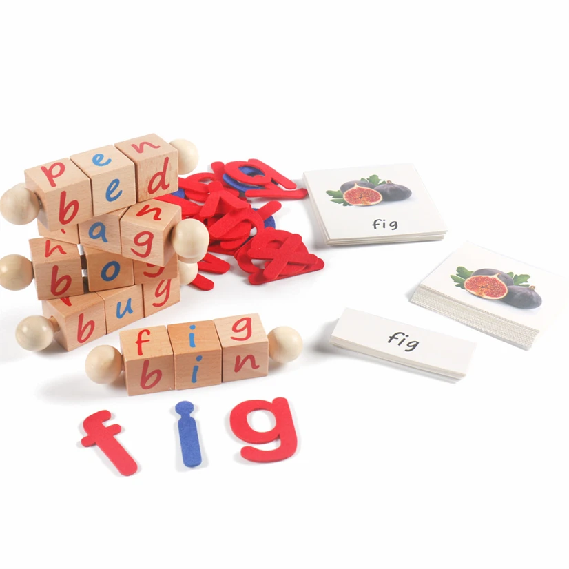 Letter Matching Game Kids Wooden Blocks Montessori Learning Educational Toys For Children Spelling Word Writing Training D86Y