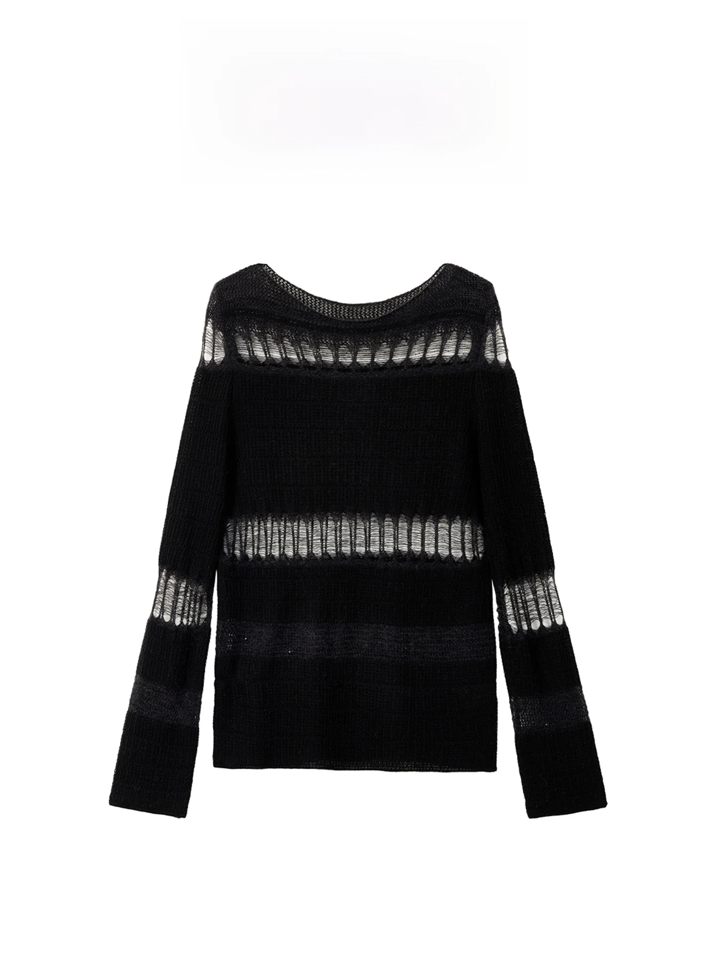 AZZHEN lectual Korean Sle Long Sve Knitted Sweater Women's Slimming Top Hollow out Design Autumn New Arrival