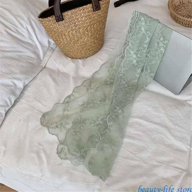 

Embroidery Flower Lace Scarf Comfortable Long Scarf Neck Wrap Selfknot Waistband For Women Music Festival Head Accessory 517D