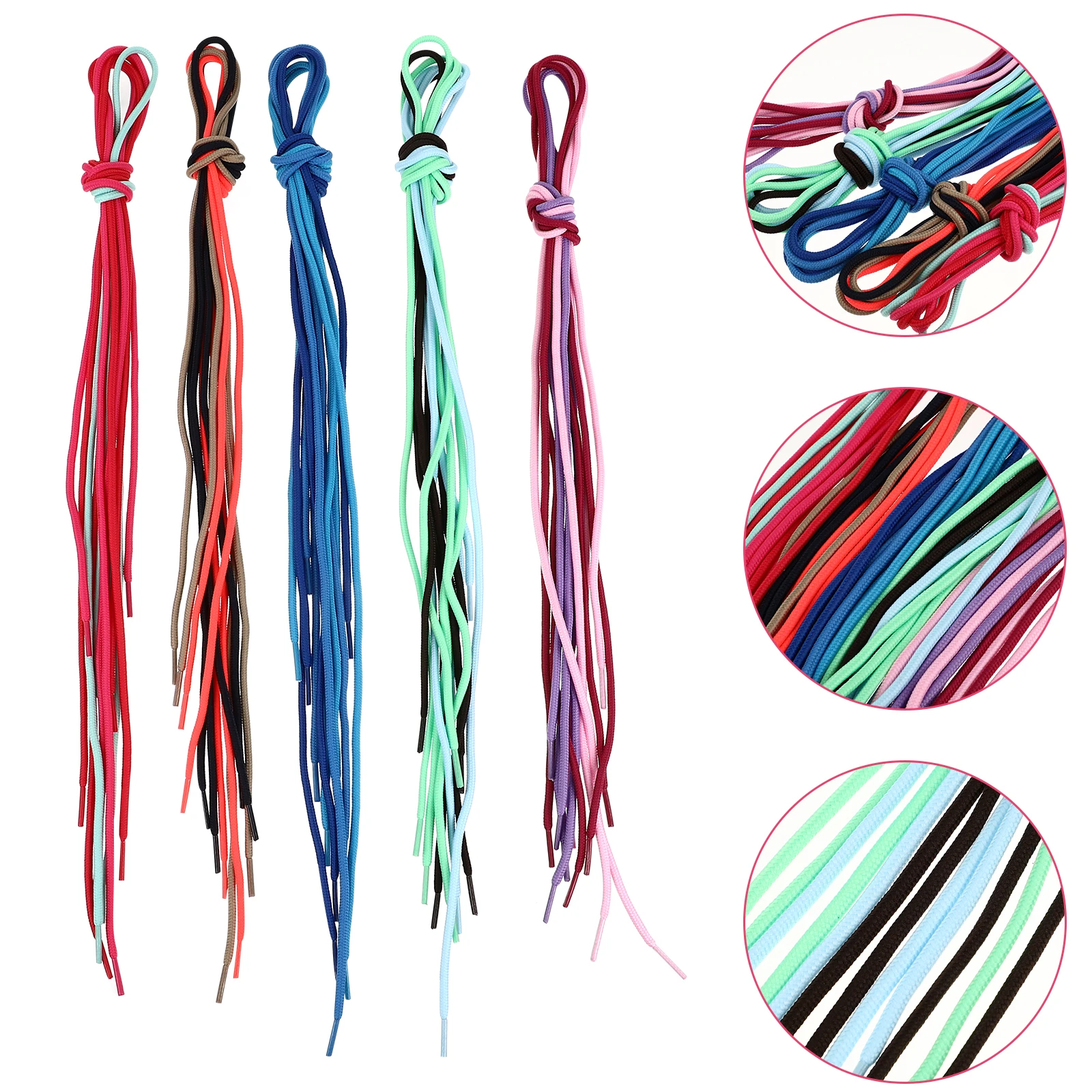 

30 PCS Colored Shoelaces Athletic Replacement Sneaker Round Sneakers Sports Shoes Ties