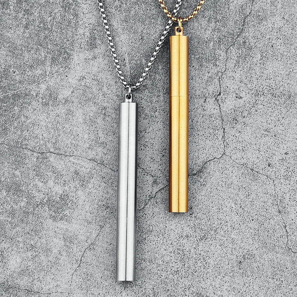 One Last Cigarette Necklaces 316L Stainless Steel Men Pendants Case Chain  Funky Punk for Boyfriend Male Jewelry Gift Wholesale