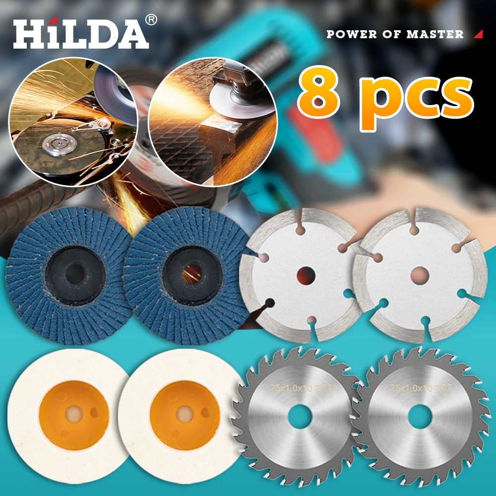 HILDA 3 Inch Cutting Blade 76mm Grinding Wheel Blade Angle Grinder Saw Blade for Cutting Tile Ceramic Concrete Marble