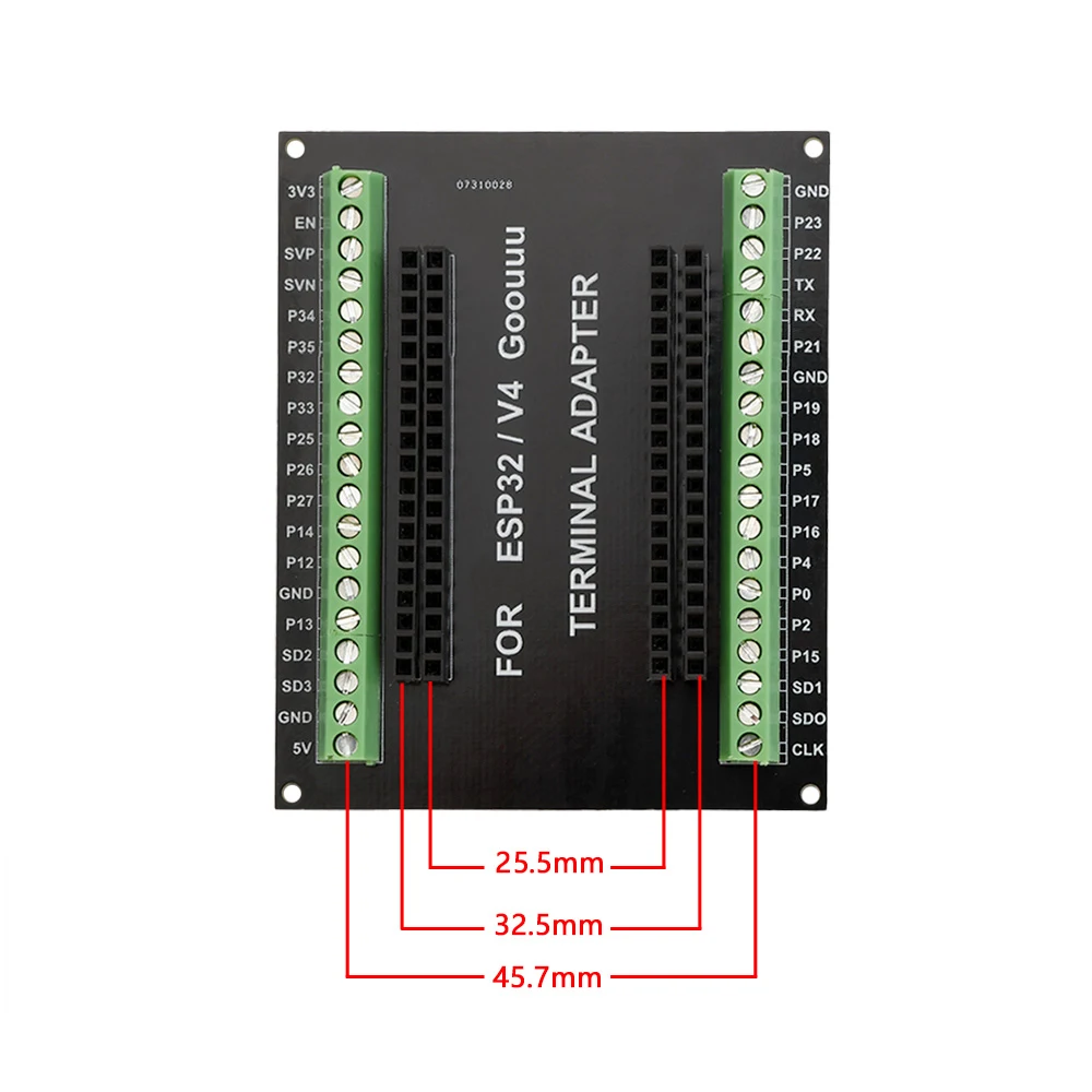 Terminal Screw Breakout Board, Compatível com ESP32 Development Board, GPIO 1 em 2 para ESP-32S, 38PIN