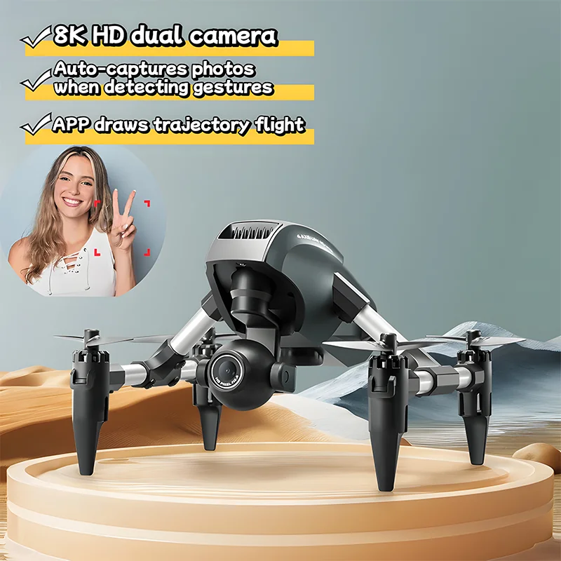 

Радиоуправляемый дрон с камерой, 8K, двойная аэрофотосъемка высокой четкости, 2,4 г, самолет с дистанционным управлением, камера жестов, квадрокоптер, самолет