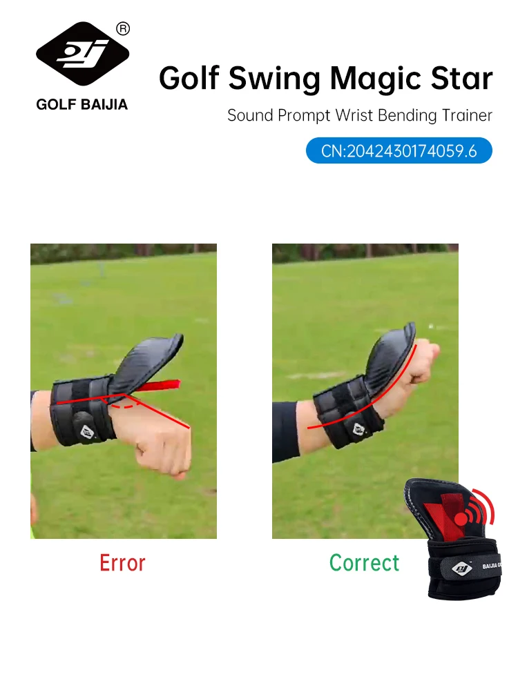 BaiJia Golf Chipping Wrist Angle Corrector Golf Swing Training Aid Hold Wrist Brace Band Trainer Corrector for All Golfers