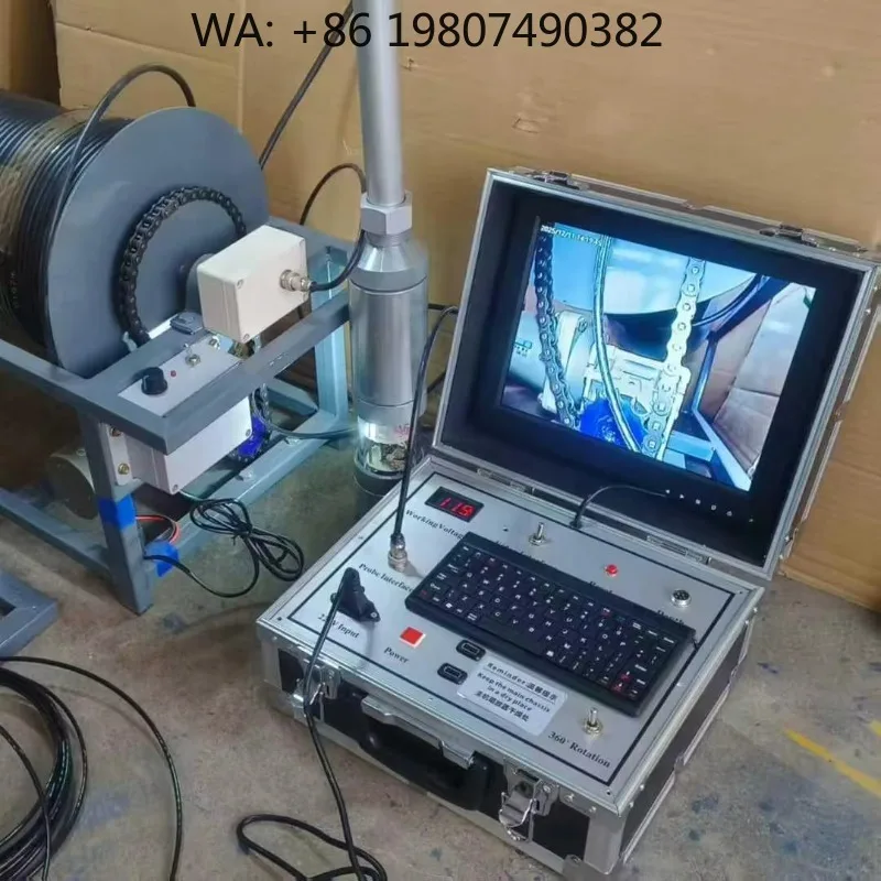 2000M Ultra Deep Borehole Inspection , 360 Degree Rotary Underground Imager, HD Digital Night Vision Device with SD Card Recordi