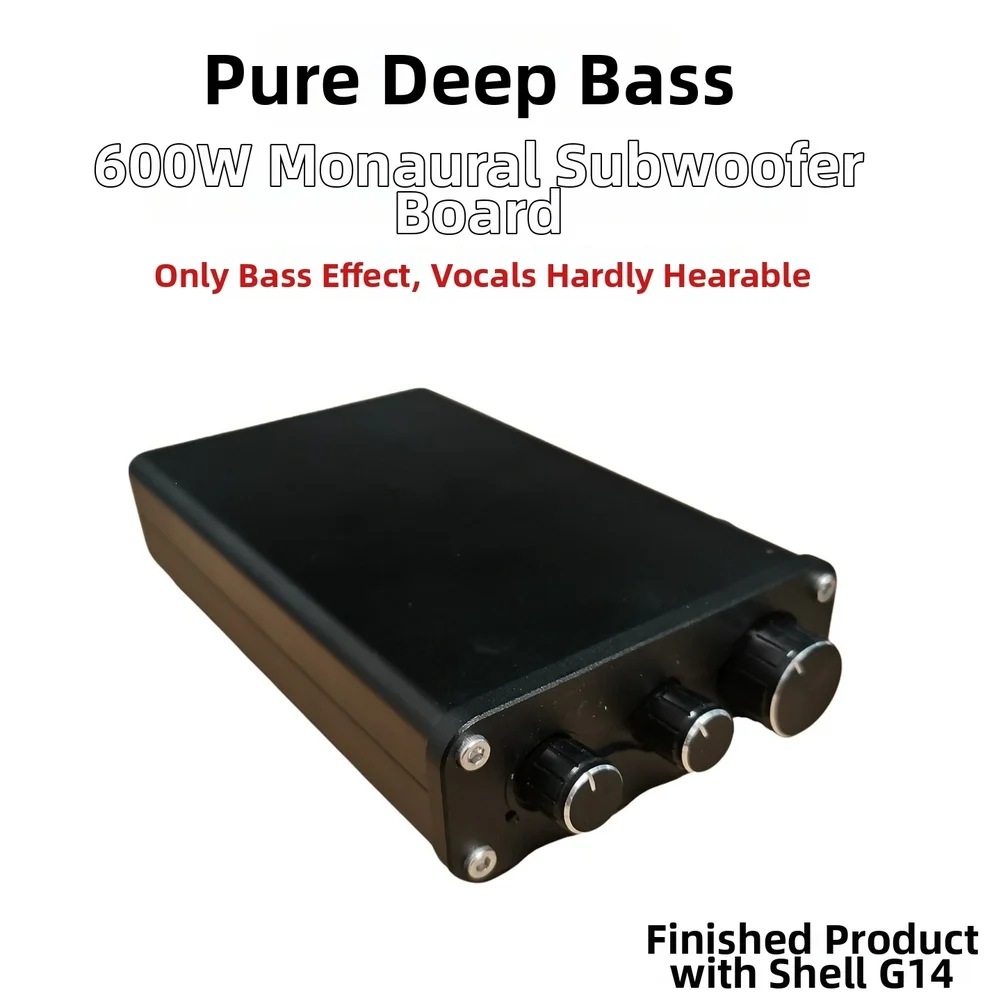 600W Single Channel Power Amp With TPA3255 Chip, Adjustable Low-Frequency & Phase Control, Gold-Plated Audio Input