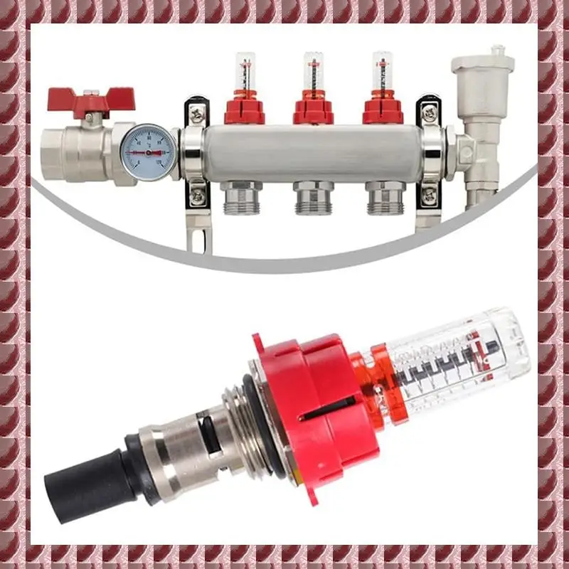 

A95G 12 Pcs Underfloor Heating Manifold Flow Meter, Visual Flow Monitoring Regulator For Underfloor Heating Systems(1/2)