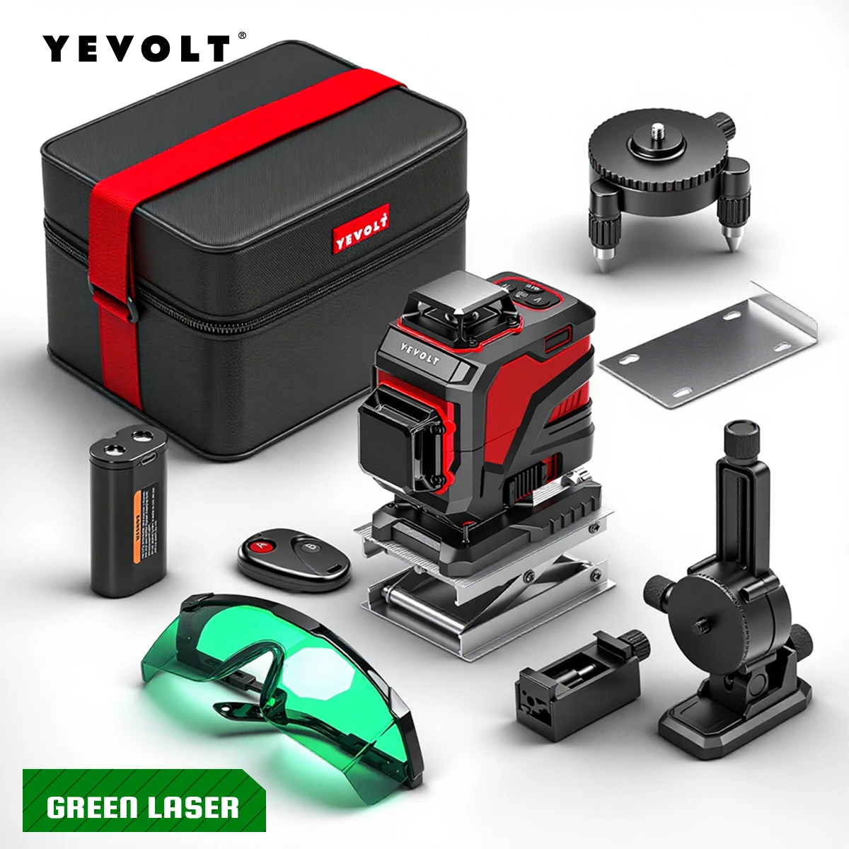Niveau laser vert 16 lignes 360° auto-nivelant, mode coupe, double alimentation, outil de construction et de pose de carrelage pour l'amélioration de l'habitat