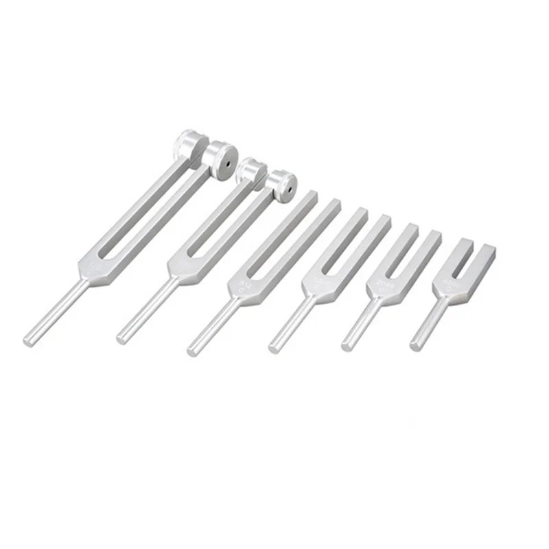 A74K-12Pcs 128Hz 256Hz 512Hz 1024Hz 2048Hz 4096Hz Tuning Fork With Hammer For Tuning Fork Kit Healing Sound Vibration Tool