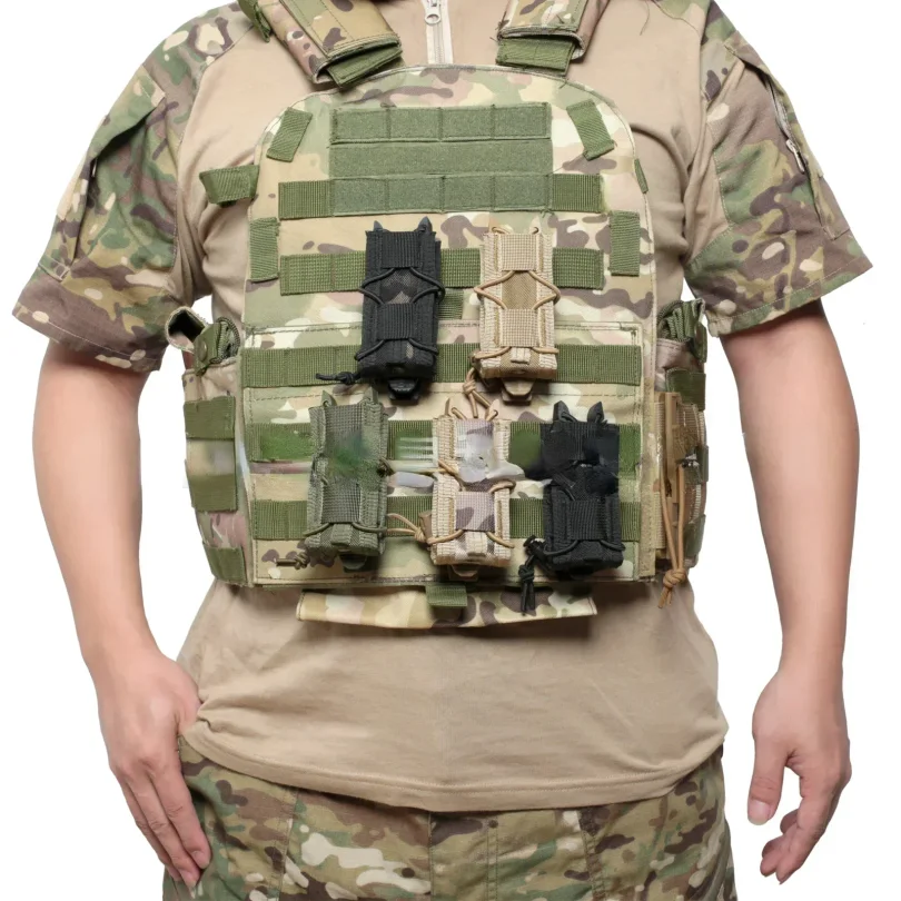 Tactical Magazine Pouch 9MM Pistol Single Mag Bag Molle Flashlight Pouches Torch Holder Hunting Knife Holster Shooting Airsoft view 3