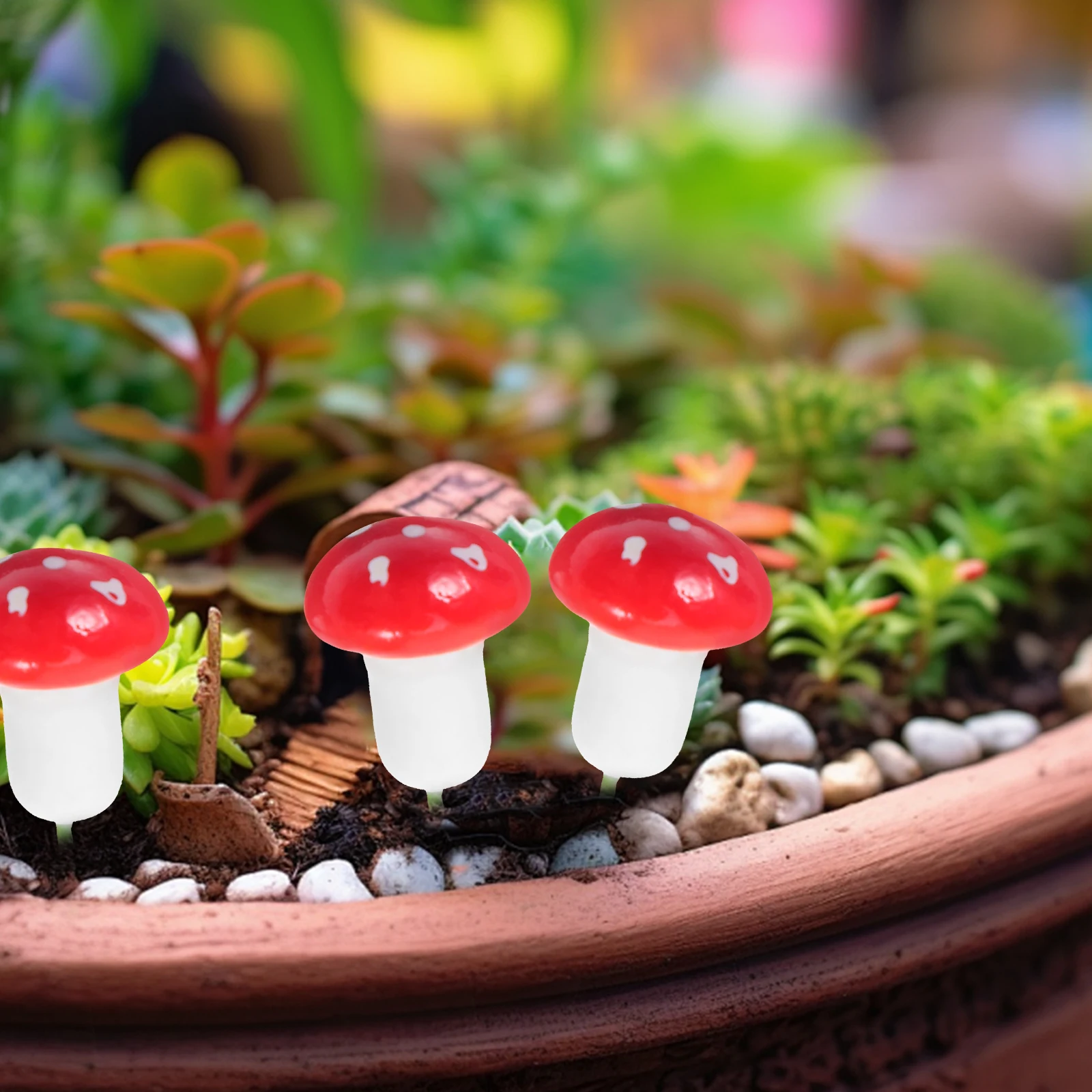 

10 Pcs Mini Mushroom Bonsai Decorations Bendable Metal Wire Garden nament Flower Pot Plant Landscape Decoration