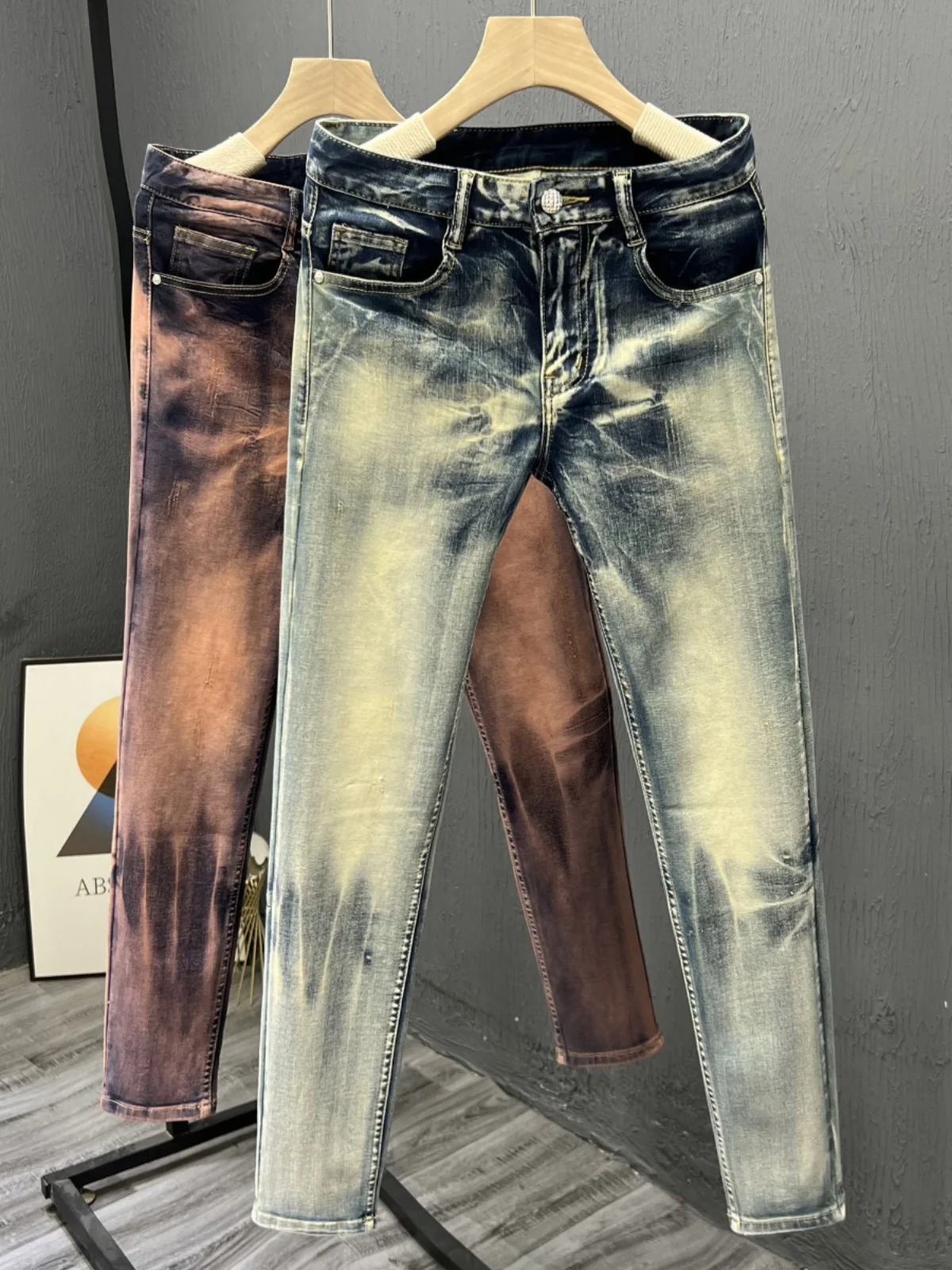 

Мужские джинсы Waed Design: модные, облегающие, из эластичного хлопкового денима, молодежные, весна-осень