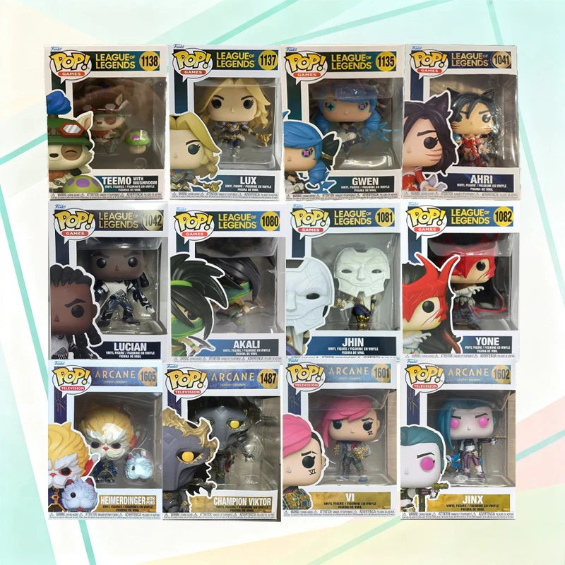 

FUNKO POP Original LOL League of Legends Jinx Ahri Caitlyn Lux Teemo Vi Gwen Viktor Action Figure Toys for Boys Girls Gift