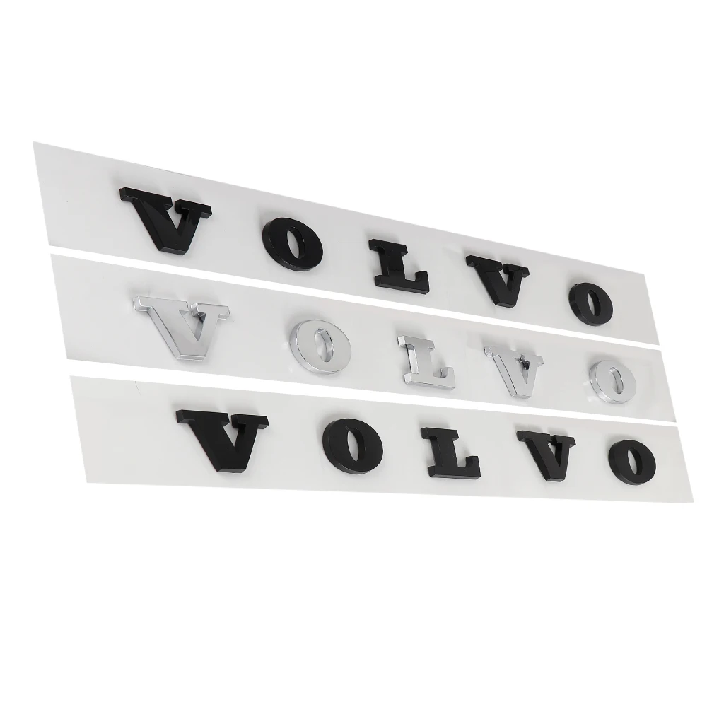 1pc 3D ABS Plastic Car Trunk Big Badge Volvo Letter Emblem Sticker Decal For volvo S80L XC60 XC90 S60 S80 V50 V40 Accessories