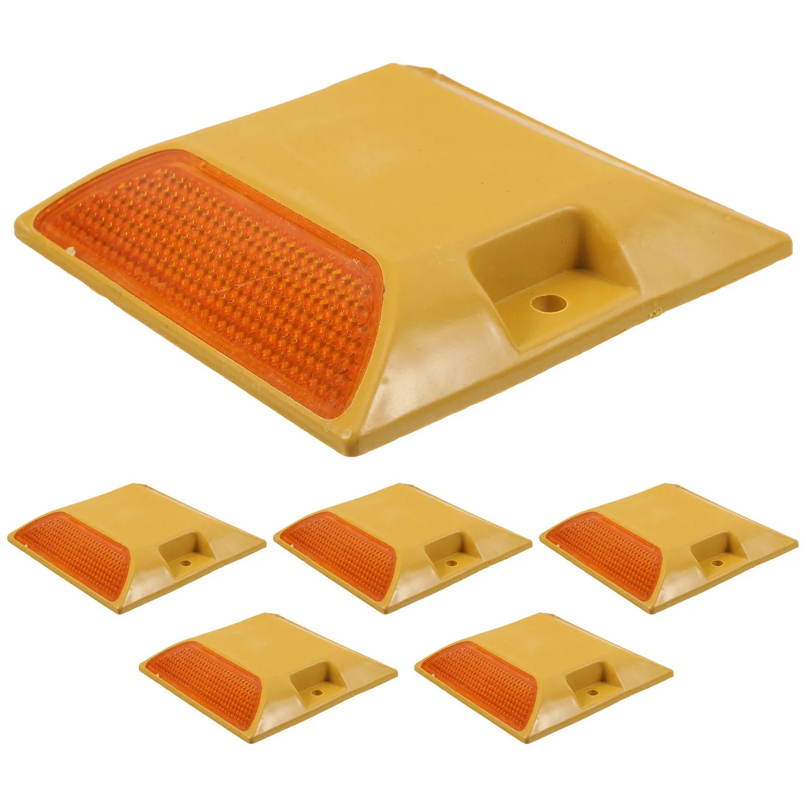 6Pcs Reflective Road Studs Weather Resistant Plastic Driveway Markers Road Reflectors for Night Visibility Lane Guidance Safety