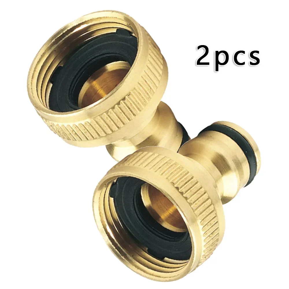 2Pcs 3/4 to 1/2 Inch Garden Faucet Adapter Quick Connect Water Hose Pipe Fitting Outdoor Irrigation Parts