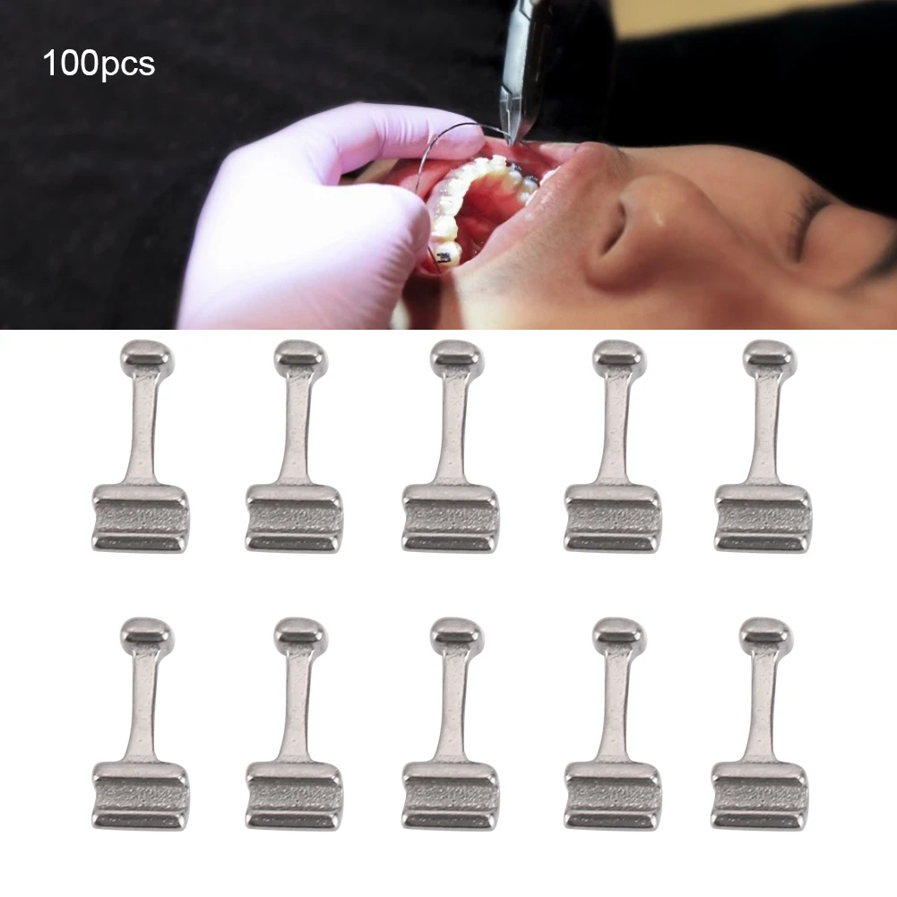 

100pcs/1Bag Stainless Steel Dental Orthodontic Crimpable Hook Long/Short Type Optional Tooth Care Dental Accessories 3.5mm/5mm