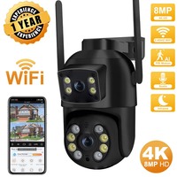 8MP 4K PTZ Wifi Camera with Dual Lens Dual Screens AI Human Detection Wireless Outdoor CCTV Security IP Camera