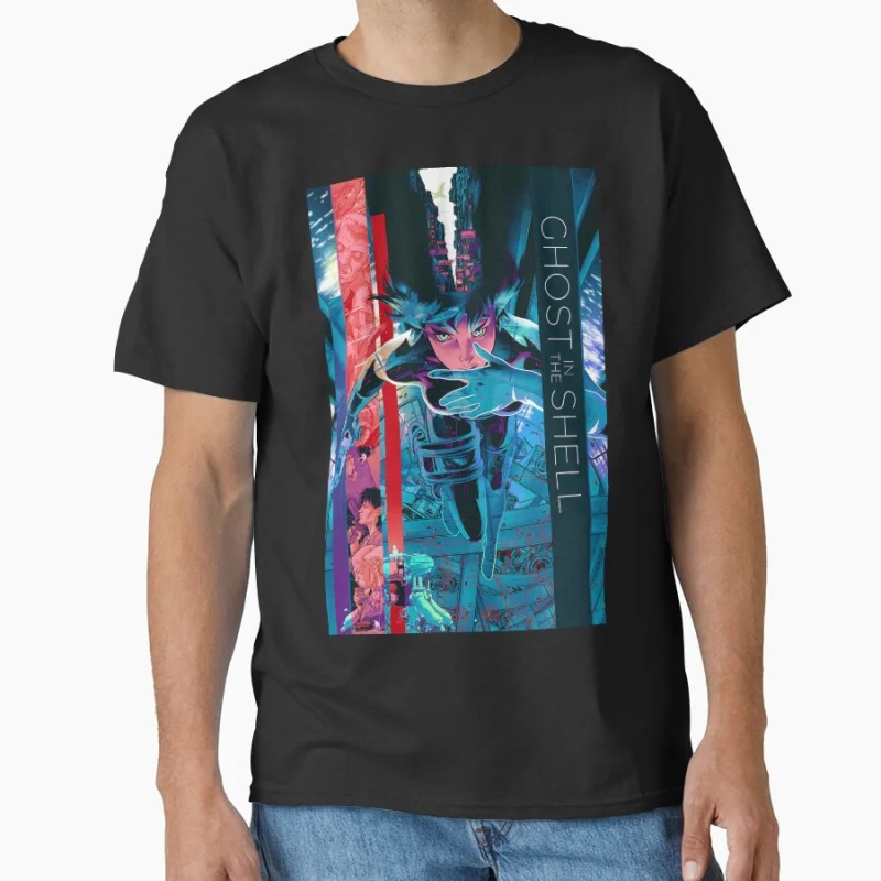 

Motoko Kusanagi Ghost In The Shell Cyberpunk Video game Cyborg Girl T shirt Large size Tops Anime Graphic tee Y2K Clothes