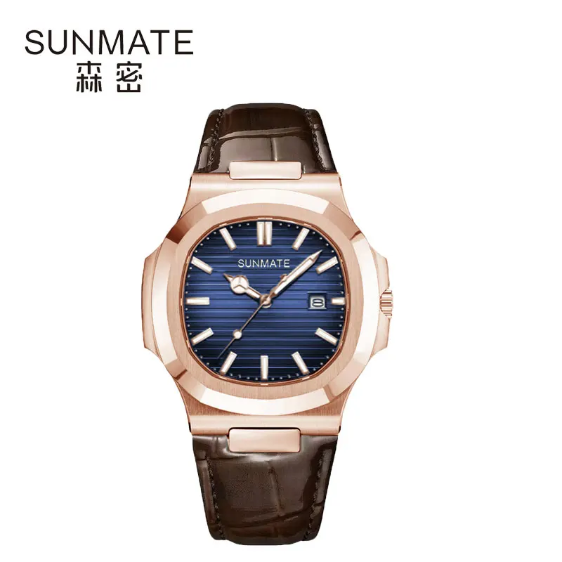 

SUNMATE Luxury Chinese Movement Stainless Steel Men's Watch,43mm Case,Luminous Function,30m Water Resistance,Comes with WatchBox