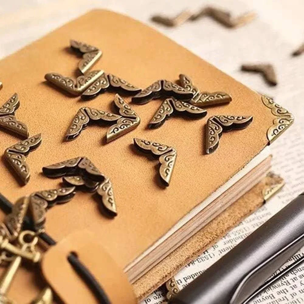 50pcs Vintage Book Corner Protector Practical DIY Scrapbook Protector Iron Durable Book Corner Brackets Photo Album