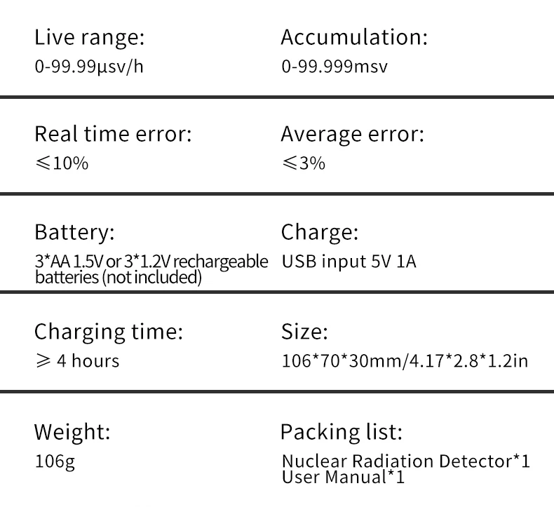 XR-1 Tragbarer Geigerzähler Nuklearstrahlungsdetektor Persönliches Dosimeter Marmor-Tester Röntgenstrahlungsdosimeter – Detail 5