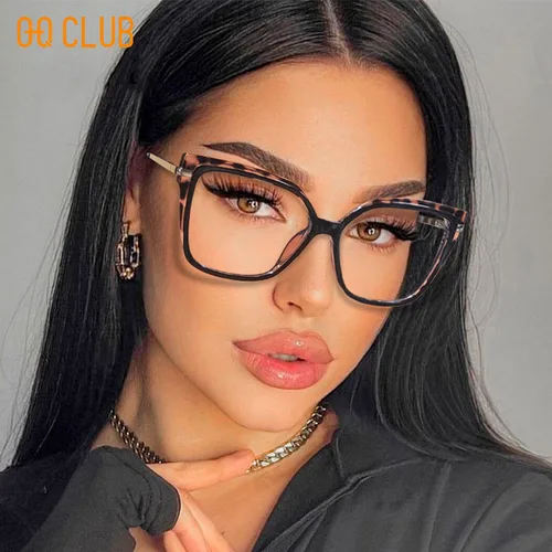 Imagen 2 del producto O-Q CLUB gafas de lectura para mujer, gafas cuadradas de alta calidad para mujer, gafas transparentes originales, lentes de luz azul para hombre