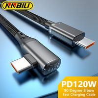 NNBILI 90 Degree Elbow USB C Cable 120W Fast Charging PD Type C Cable For iPhone 15 16 Samsung Xiaomi Huawei Charger Data Cord