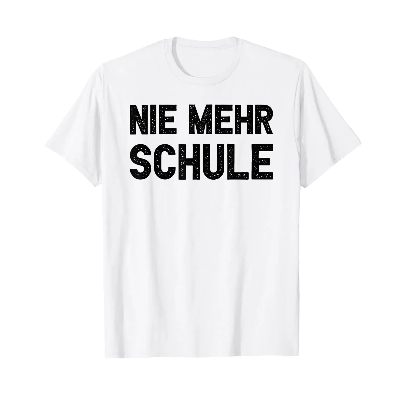 T shirt with German text Nie mehr Schulung Language vintage Washed Stylish homme Casual streetwear fashion designer clothes