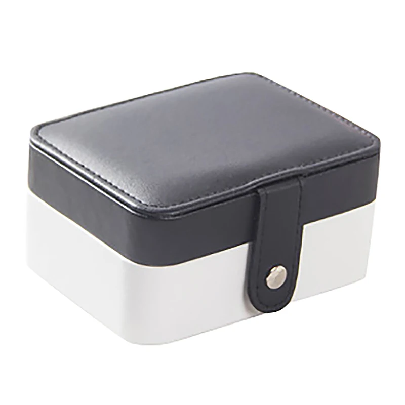 Travel Jewelry Box Packaging Display Organizer Holder PU Leather Zipper Jewellery Case Wedding Gift Boxes for Women Black