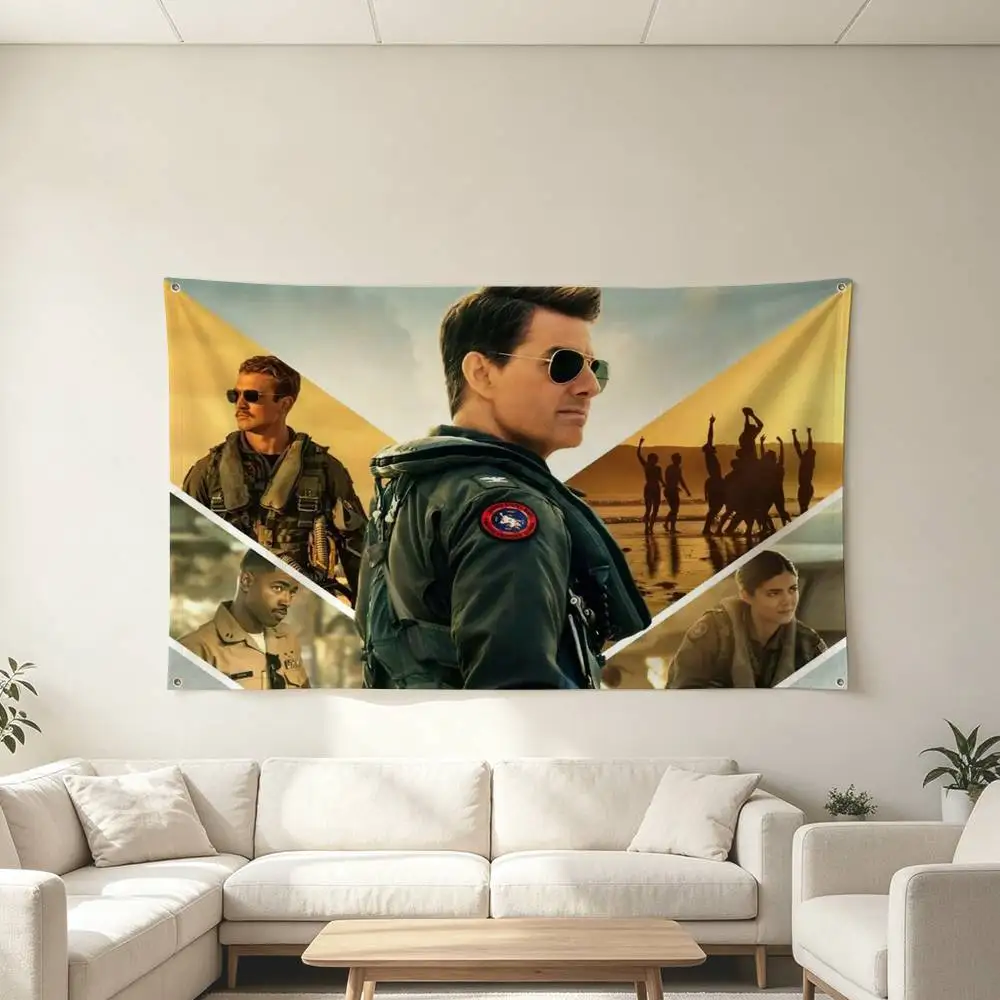 Top Gun Maverick-K Tom Cruise Flags for Bedrooms Home Decor Items Outdoor Decors Garage Decoration Flaga