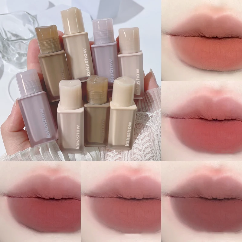 Matte Lip Glaze ลิปสติก Matte Velvet ทนทาน GLOSS Velvet Liquid ลิปสติก Strong แต่งหน้าสีแดงกันน้ํา Sex