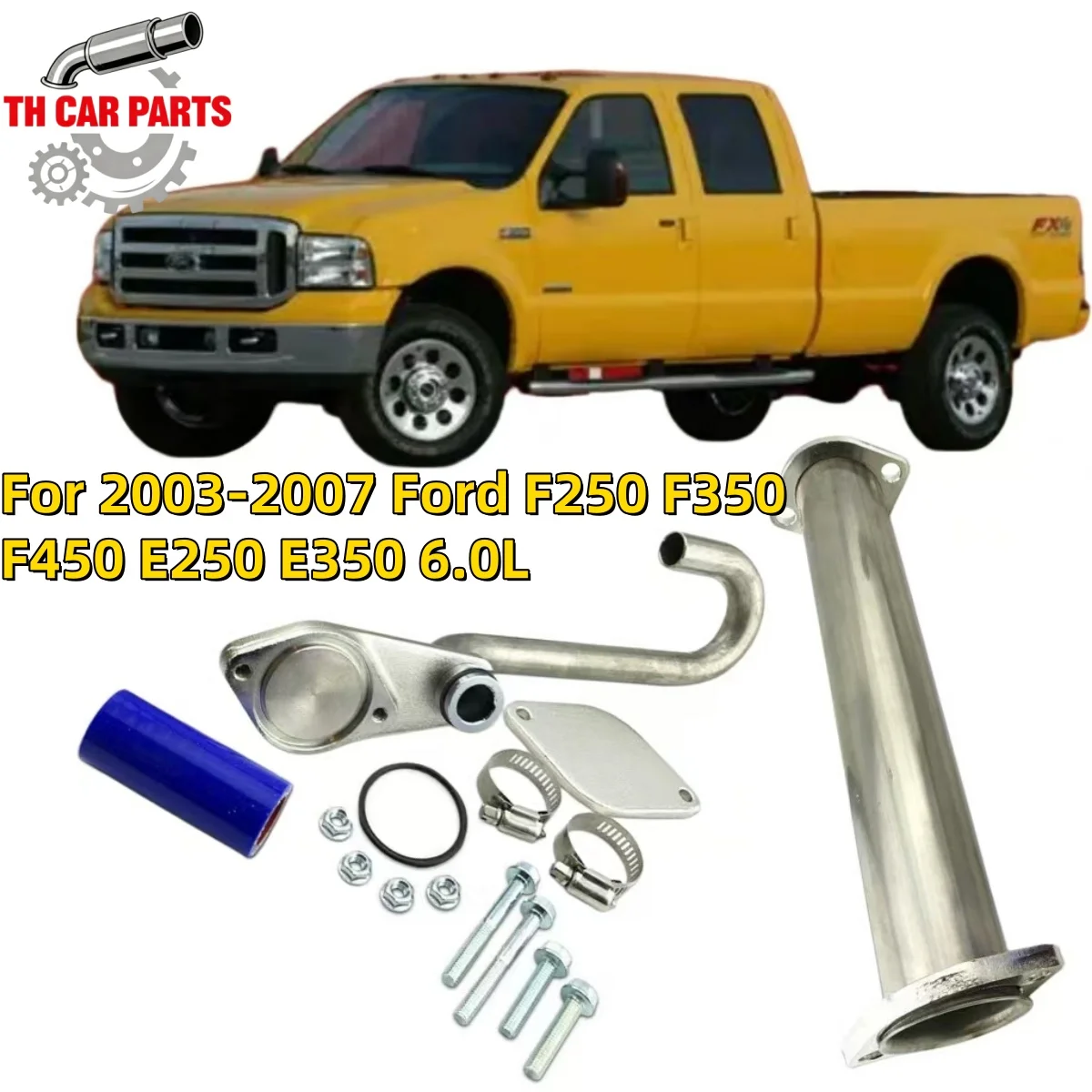 EGR Cooler Kit For 03-07 Ford F250 F350 F450 Super Duty Excursion E250 E350 6.0L Powerstroke Diesel Turbo EGR Cooler Kit