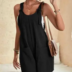 Short Casual Summer Jumpsuit Women's, Loose Jumpsuit, Sleeved Jumpsuit with Pocket Kood Handle, 2024 6 Main Sales Short Jumpsuit - №2